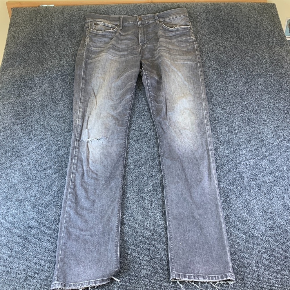 Joe's Jeans Bootcut Mens 34x32 Gray Good Distressed Frayed Hem Slim Fit